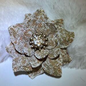 Coro Gold and Silver Textured Floral Brooch